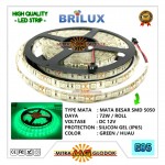LED Strip Brilux SMD 5050 Mata Besar | IP 65 - Outdoor - Green / Hijau